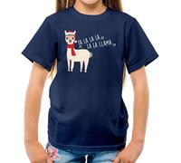 Fa la La Lama - T-Shirt - Natale Festive Llamas Babbo Natale Dello Zoo
