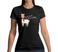 Fa la La Lama - T-Shirt - Natale Festive Llamas Babbo Natale Zoo