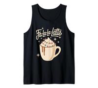 Fa La La Latte Divertente Gioco di Parole Retro caffè Natale Canotta