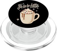 Fa La La Latte Divertente Gioco di parole Retro Caffè Natale PopSockets PopGrip per MagSafe
