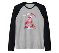 Fa La Lala Mingo Flamingo Rosa Natale Tropical Cheer Maglia con Maniche Raglan