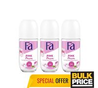 Fa Rosa Passione Donna Fragranza Deodorante Roll-On Felpa Odor Protezione 3-pack