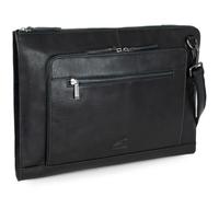 Fa.Volmer ® Borsa per computer portatile in vera pelle di bufalo, per MacBook, notebook, laptop e tablet fino a 17 pollici, valigetta A4, VO2403-Black