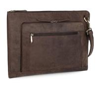 Fa.Volmer ® Borsa per computer portatile in vera pelle di bufalo, per MacBook, notebook, laptop e tablet fino a una dimensione di 17", 29 x 40 cm, valigetta A4, VO2403-marrone
