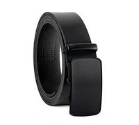 Fa.Volmer ® Cintura da uomo in vera pelle con cricchetto, fibbia automatica | larghezza: 35mm, misura vita: 125cm | accorciabile | colore: nero | modello: ATG 02-blk-Milano