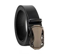 Fa.Volmer ® Cintura da uomo in vera pelle con cricchetto, fibbia automatica | larghezza: 35mm, misura vita: 125cm | accorciabile | colore: nero | modello: ATG 09-blk-Verona