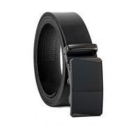 Fa.Volmer ® Cintura da uomo in vera pelle con cricchetto, fibbia automatica | larghezza: 35mm, misura vita: 125cm | accorciabile | colore: nero | modello: ATG 04-blk-Torino