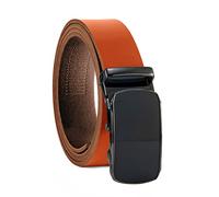 Fa.Volmer ® Cintura da uomo in vera pelle con cricchetto, fibbia automatica | larghezza: 35mm, misura vita: 125cm | accorciabile | colore: cognac | modello: ATG 10-cog-Parma