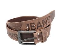 Fa.Volmer Cintura jeans, vera pelle, 100% pelle di bufalo, per uomo e donna, accorciabile, larghezza 3,8 cm, nuova, #Jeans-38mm (Marrone, GIROVITA 100cm - LUNG TOTALE 115cm)