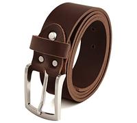 Fa.Volmer Marrone Cintura 100% pelle di bufalo, 40 mm di larghezza e circa 3-4 mm di spessore, accorciabile, cintura in pelle #Br007-02