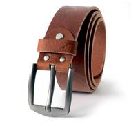 Fa.Volmer Marrone Cintura 100% pelle di bufalo, 40 mm di larghezza e circa 3-4 mm di spessore, accorciabile, cintura in pelle, per abito uomo, jeans, #Gbr00020 (waist size (Bundweite) 120cm)