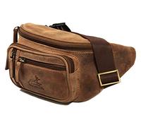 Fa.Volmer ® Marsupio/Borsa da cintura/Borsa a vita in vera pelle per donne e uomini | Disponibile in nero e marrone | Diversi modelli, marrone, L, Tracolla