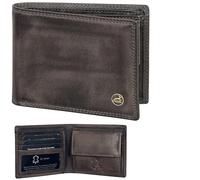 Fa.Volmer ® Portafoglio da uomo in pelle con protezione RFID - doppia cucitura extra stabile, 4+2 Card - Baslat Grey, schlanke Brieftasche, Classico