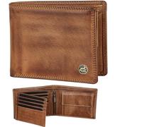 Fa.Volmer Portafoglio da uomo in pelle con protezione RFID - doppia cucitura extra stabile, 8+3 Card - Antique Brown, schlanke Brieftasche, Classico