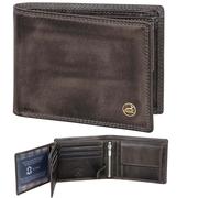 Fa.Volmer Portafoglio da uomo in pelle con protezione RFID - doppia cucitura extra stabile, 9+4 Card - Basalt Grey, schlanke Brieftasche, Classico