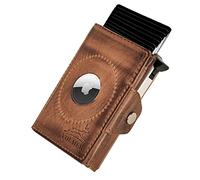 Fa.Volmer ® Portafoglio da uomo in vera pelle, formato verticale, protezione RFID, con scomparto per banconote e monete, marrone antico, Mini, Vintage, compatto, di alta qualità