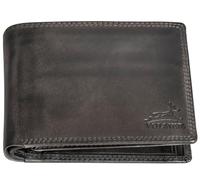 Fa.Volmer ® Portafoglio in pelle da uomo con protezione RFID, doppia cucitura extra stabile, 9 scomparti per carte di credito, formato orizzontale, VO11 RFID, diversi colori, 03 grigio (+Rfid), m,