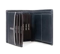 Fa.Volmer Portafoglio in vera pelle | protezione RFID | 9 scomparti per carte di credito + portamonete | con confezione regalo | Modello: CityWalker, navy-blu, m, Classico