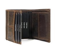 Fa.Volmer Portafoglio in vera pelle | protezione RFID | 9 scomparti per carte di credito + portamonete | con confezione regalo | Modello: CityWalker, marrone scuro, m, Classico