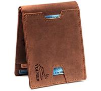 Fa.Volmer® VO25Tan, portafoglio da uomo sottile e comodo in vera pelle, con protezione RFID