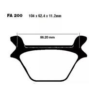 FA200 EBC PASTIGLIE ORGANICA POSTERI HARLEY DAVIDSON XLH 883 SPORTSTER 1993-1999