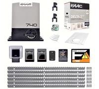 FAAC DELTA 2 740 KIT Automazione Cancello Scorrevole - Motore 500 Kg con 6 Metri Cremagliera Metallo Zincato 230V