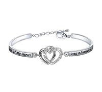 FAADBUK Braccialetto commemorativo del mio cuore vive in paradiso, regalo di condoglianze, 10.0 centímetros, Metallo, Rame