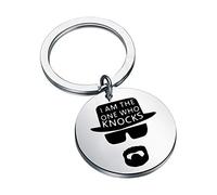 FAADBUK Divertente portachiavi con serie TV I Am The One Who Knocks gioielli per amici e familiari (Who Knocks K-S), acciaio inossidabile, L, moderno, Argento, L