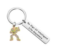 FAADBUK Pixar Toy Story Lover Gifts Buzz Lightyear Intelligent Life Portachiavi Nessun segno di vita intelligente ovunque gioielli regali per amici familiari (Intelligent Life K-S)