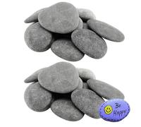 FAAING 24 Pietre Piatte da dipingere, 5 - 8 cm, Lisce, Grandi ciottoli, Pietre Naturali, Sassi da dipingere, Pietra di Fiume Naturale per Mandala, Pittura, Giardino, vasi di Fiori, acquari