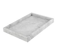 FAAING Vassoio in marmo rettangolare 30 x 20 x 3 cm, vassoio da bagno in marmo, grigio marmo, vassoio decorativo in marmo per cucina, piano di lavoro