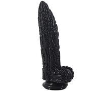 FAAK0021-Plug anale a forma di zucca amara (320 g Lunghezza: 21 cm Diametro: 4,5 cm) Ventosa super resistente con PVC medico-Black