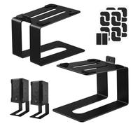 Faankiton 2 Pezzi Supporti per Altoparlanti da Tavolo, Capacità di Carico: 20kg per Supporti Audio per Altoparlanti per Computer, Supporti Audio da Scrivania in Acciaio al Carbonio, Inclinazione di 5°