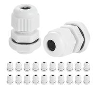 Faankiton 20 Pezzi Pressacavi Regolabili PG7, Connettori Impermeabili, Passacavo in Nylon, Elettrici, Bianco