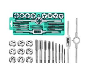 Faankiton 20PZ Set Maschi e Filiere per Filettatura, Set Taglio Filettatura, Set per Filettatura M3-M12, Assortimento di Maschi e Filiere, Filiera per Filettatura con accessori per chiavi a rubinetto