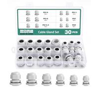 Faankiton 30 Pezzi Pressacavi Regolabili, Connettori Pressacavi Impermeabili, Pressacavo Impermeabile Nylon, Pressacavi Elettrici Impermeabili, Passacavo Impermeabile PG7/PG9/PG11/PG13.5/PG16/PG19