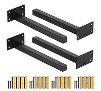 Faankiton 4 Pezzi Staffe per Mensole Industriale, Staffe per Scaffali Industriali, Supporto di Metallo Galleggiante, Supporto per Mensola Pesanti 20 mm di Spessore, Capacità di Carico: 40-60Kg (25CM)