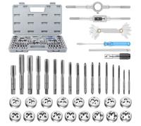 Faankiton 40PZ Set Maschi e Filiere per Filettatura, Set Taglio Filettatura, Set per Filettatura M3-M12, Assortimento di Maschi e Filiere, Filiera per Filettatura con accessori per chiavi a rubinetto