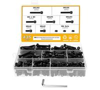 Faankiton 435 Pezzi M6 Set Viti a Brugola Esagono Incassato e Dadi - Kit Bulloni a Testa Esagonale Cilindrica in Acciaio Carbonio Con Chiavi