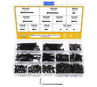 Faankiton 600 Pezzi M3 Viti a Brugola Esagono Incassato Set Con Dadi - Kit Bulloni a Testa Esagonale Cilindrica in Acciaio Carbonio - Con Chiavi