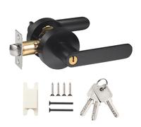 Faankiton Maniglia a Leva per Porta, Maniglia per Porta con Serratura e Chiavi, Serrature per Leva per Porta, Set di Maniglie per Porte, Maniglia per Porta Interna per Camere da Letto, Bagni (Nero)