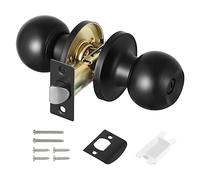 Faankiton Set di Pomelli per Porta, Pomelli di Passaggio, Set di Pomelli per Porte Interne, Maniglia per porta interna rotonda (Privacy, Senza Chiavi, Nero)