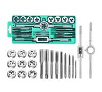 Faankiton Set Maschi e Filiere per Filettatura, Set Taglio Filettatura, Set per Filettatura M3-M12, Assortimento di Maschi e Filiere, Filiera per Filettatura per chiavi a rubinetto (20 Pezzi Verde)