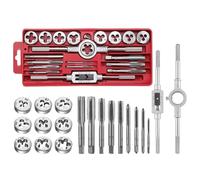 Faankiton Set Maschi e Filiere per Filettatura, Set Taglio Filettatura, Set per Filettatura M3-M12, Assortimento di Maschi e Filiere, Filiera per Filettatura per chiavi a rubinetto (20 Pezzi Rosso)