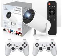 Faatchoi Mini videoproiettore portatile, 30000+ giochi precaricati, Android TV 11.0 Smart Projector, 360 ANSI, WiFi e Bluetooth, HD 1080P, ideale per Home Theater, giochi, Home Theater, Gaming