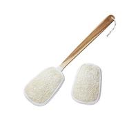 FAAY Scrubber per la schiena in luffa esfoliante naturale da 17 pollici su un bastoncino con ricariche in spugna Luffa - Spazzola per bagno e doccia con manico lungo in Loofa per uomini e donne