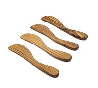 FAAY Spalmatore di burro, coltello da burro da 7,5 pollici Coltelli da condimento ecologici in legno di teak resistente all'umidità al 100%, set di 4 utensili da cucina super pratici