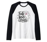 Fab Boo Lous Camicia Cute Ghost Bow Sparkle Spooky Ottobre Maglia con Maniche Raglan