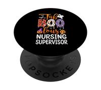 Fab Boo Lous Nursing Supervisor Boo Fantasma Zucca Halloween PopSockets PopGrip Adesivo