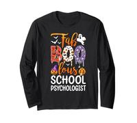 Fab Boo Lous School Psicologo Boo Fantasma Zucca Halloween Maglia a Manica